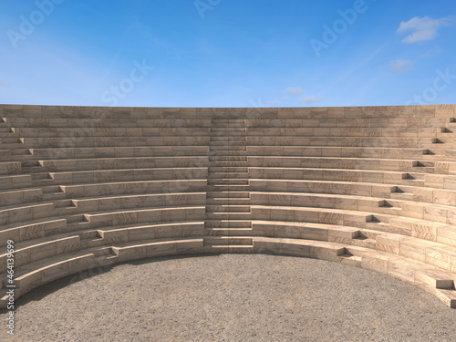 Photographie 3d rendering of a classic amphitheatre with stone steps