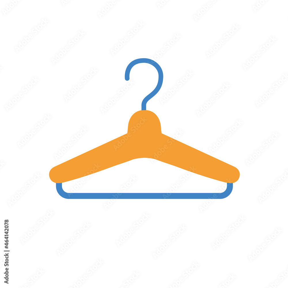Clothes coat hanger isolated icon flat vector Clothes coat hanger isolated icon flat vector