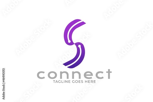 Free Download letter s connectivity logo design, technology logo template - GFXLoad