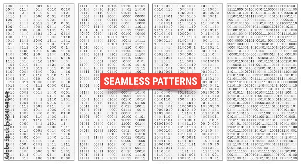 Obraz premium Binary code seamless patterns. Machine code in columns.