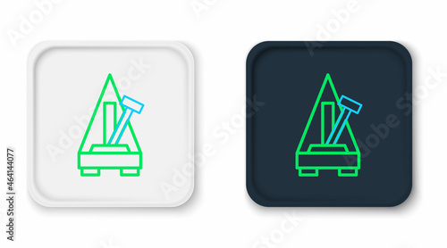 Line Classic Metronome with pendulum in motion icon isolated on white background. Equipment of music and beat mechanism. Colorful outline concept. Vector