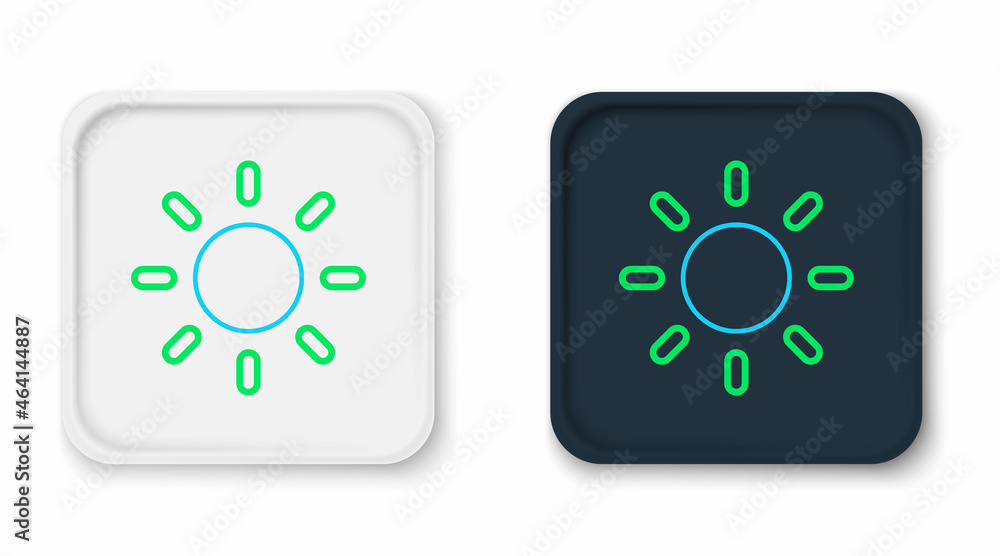 Fototapeta premium Line Sun icon isolated on white background. Colorful outline concept. Vector