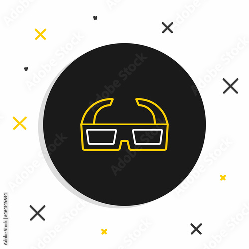 Line 3D cinema glasses icon isolated on white background. Colorful outline concept. Vector