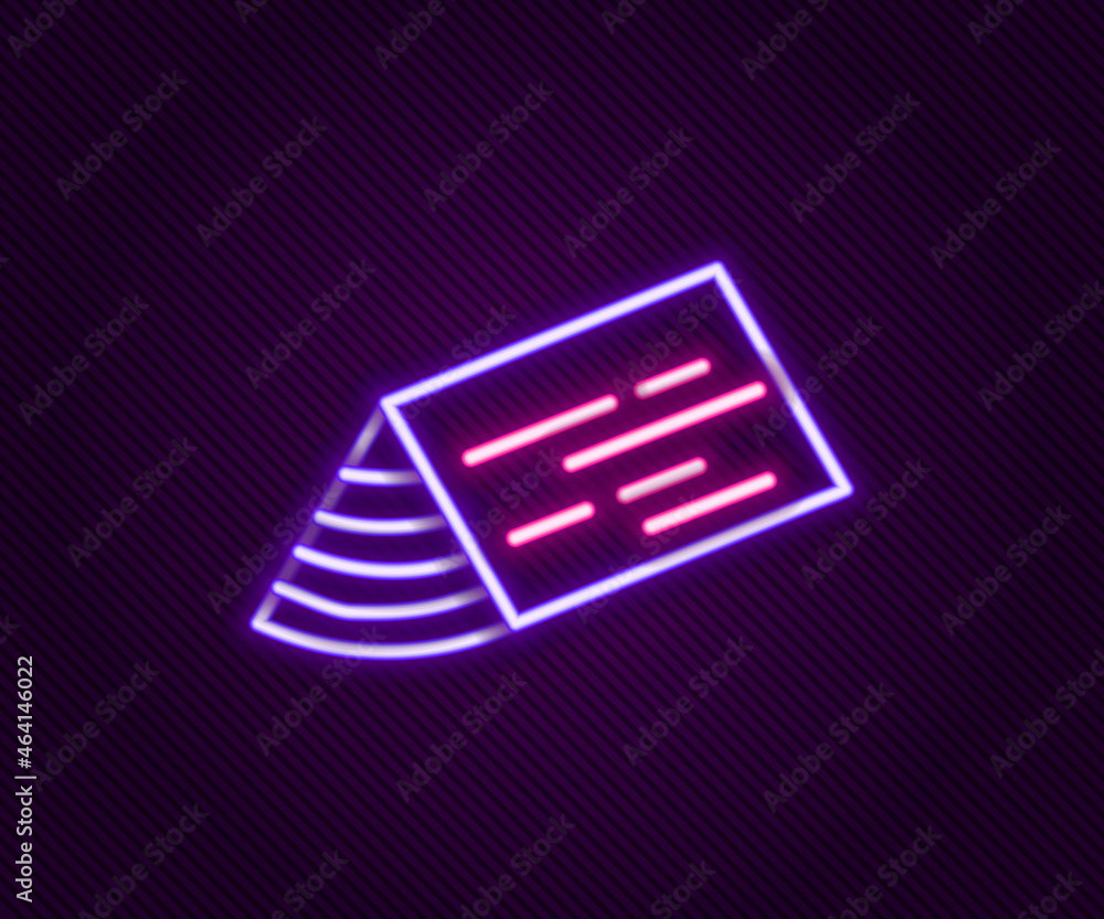 Glowing neon line Wooden beam icon isolated on black background. Lumber beam plank. Colorful outline concept. Vector Glowing neon line Wooden beam icon isolated on black background. Lumber beam plank. Colorful outline concept. Vector