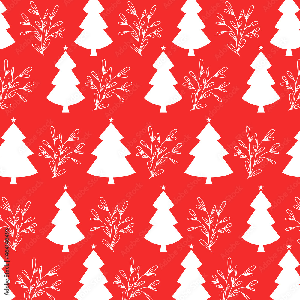 seamless christmas tree pattern in flat design seamless christmas tree pattern in flat design