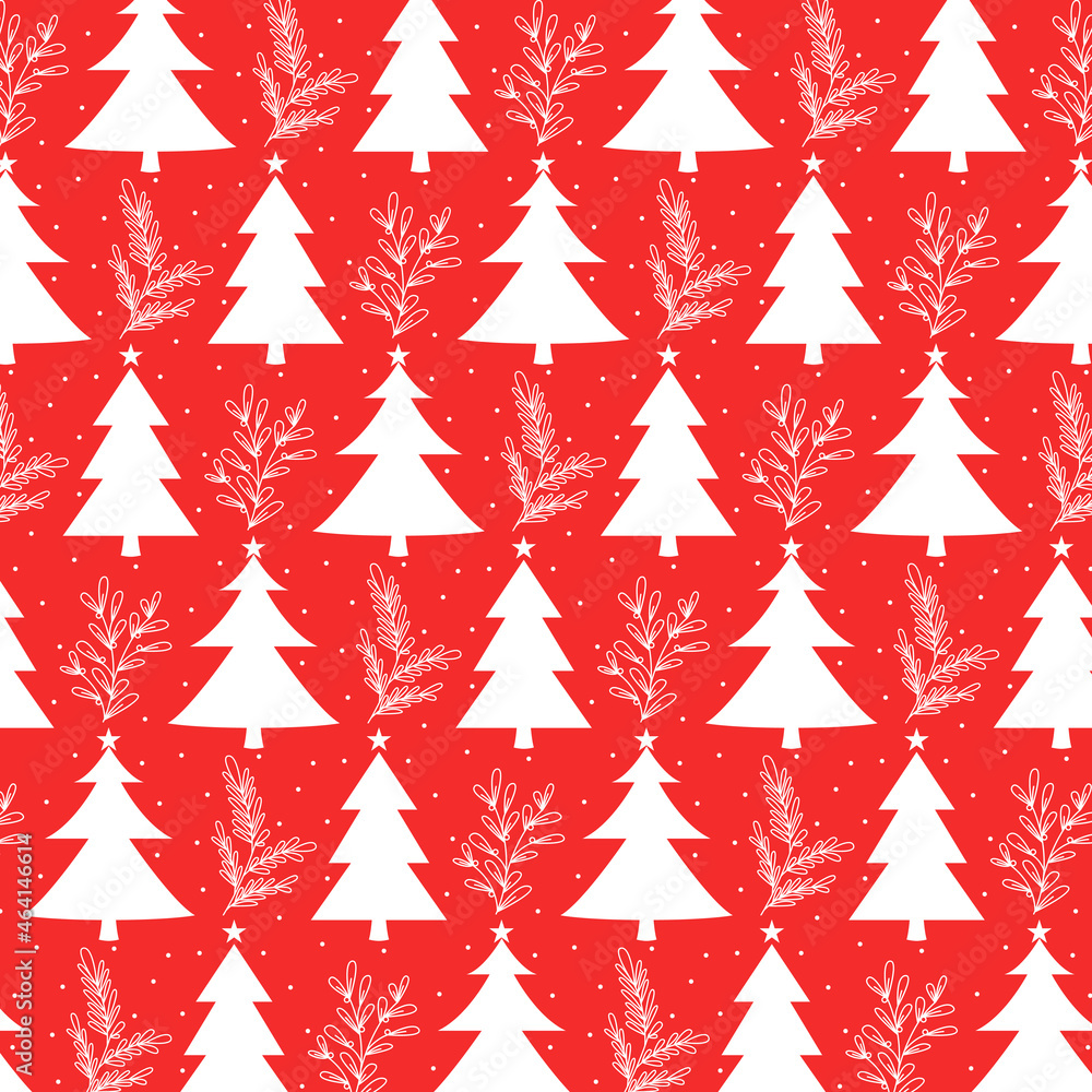seamless christmas tree pattern in flat design seamless christmas tree pattern in flat design