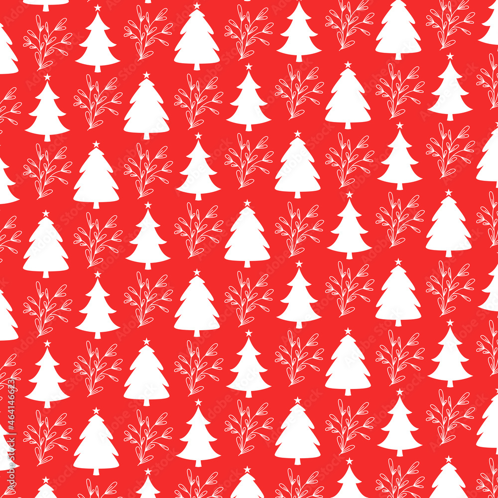 seamless christmas tree pattern in flat design seamless christmas tree pattern in flat design