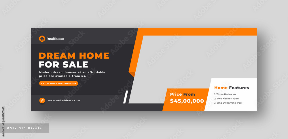 Real estate social media facebook cover web banner template Real estate social media facebook cover web banner template