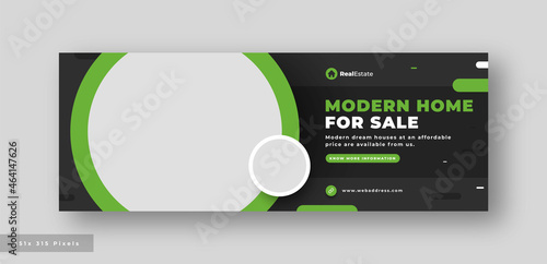 Real estate social media facebook cover web banner template