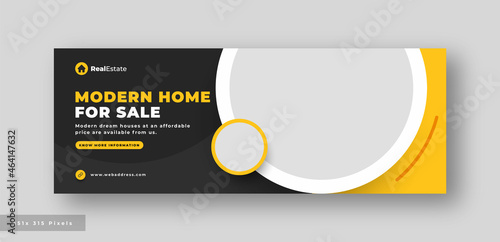 Real estate social media facebook cover web banner template