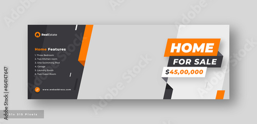 Real estate home sale social media cover web banner template