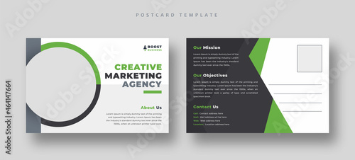 Corporate business or marketing agency postcard template