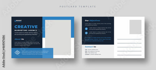Corporate business or marketing agency postcard template