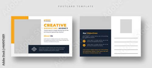 Corporate business or marketing agency postcard template photo
