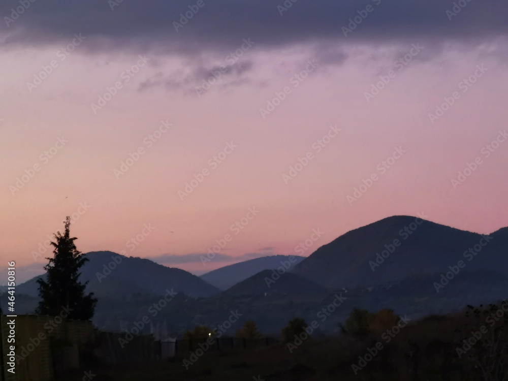 Fototapeta premium sunset in the mountains