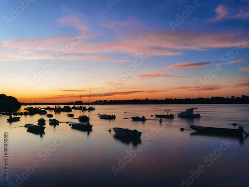 sunset over the river