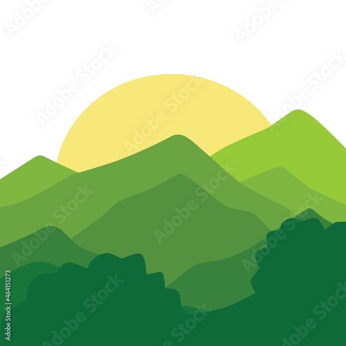 Background design template  with green natural scenery