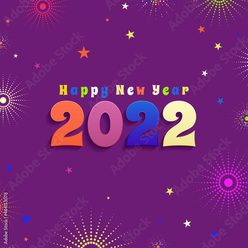 Luxury 2022 Happy New Year greeting card