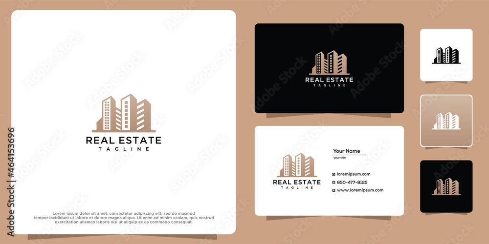 Real estate building logo and business card design Real estate building logo and business card design