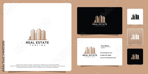 Real estate building logo and business card design