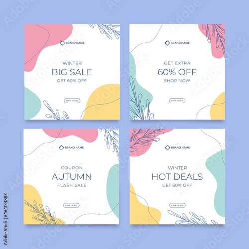 Beautiful colorful social media post template