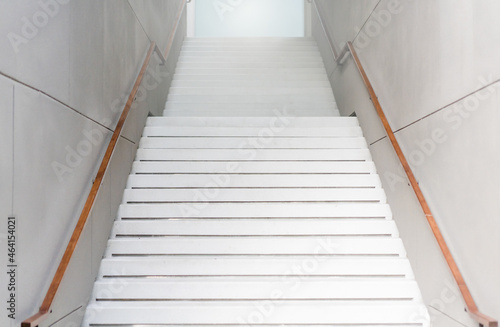 Stairway to the light.Stairs.steps motivation. Stairs in the hotel interior design.White Stone stairway.concept for motivation start, opportunity, architecture design.Background business challenge.