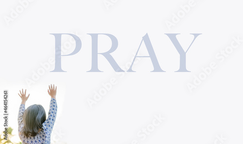 Photography Kid praying and worship to GOD with FAITH word