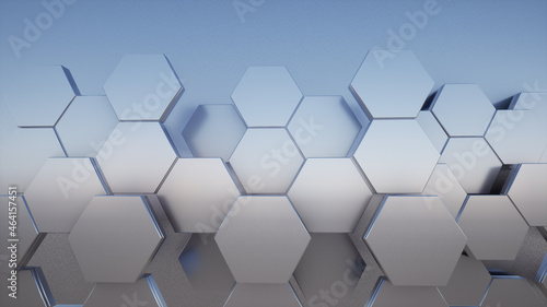 Alluminum Hexagons Background