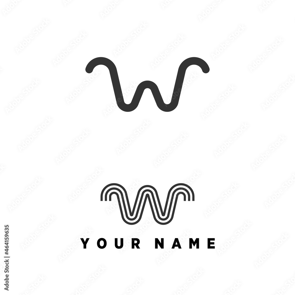 Fototapeta premium letter or word W unique font with line or 3 lines Image graphic icon logo design abstract concept vector stock. Can be used as a symbol associated with initial or monogram.