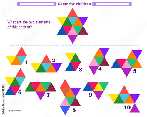   Logic game for children. What elements does the pattern consist of