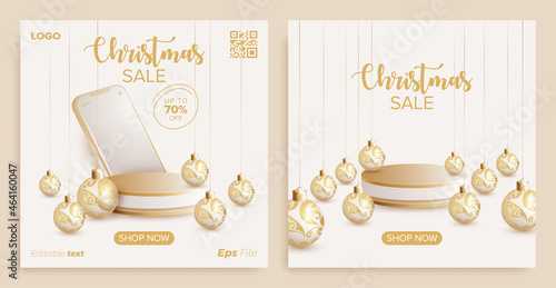 Editable christmas sale social media post promotion
