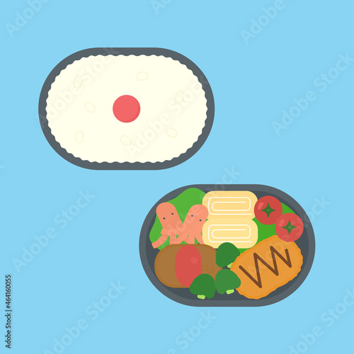 シンプルでかわいいお弁当のイラスト