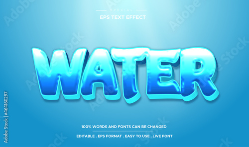Editable text effect water style