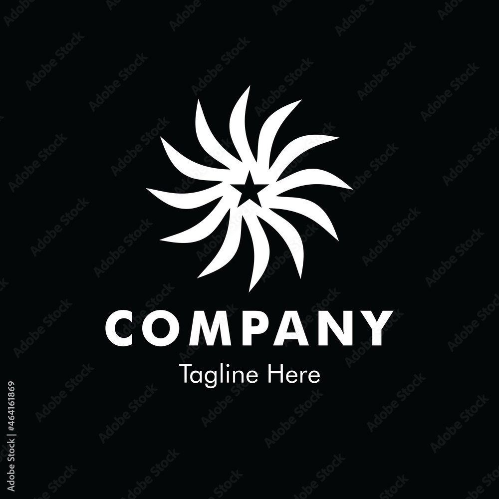 abstract company logo template black and white vector design