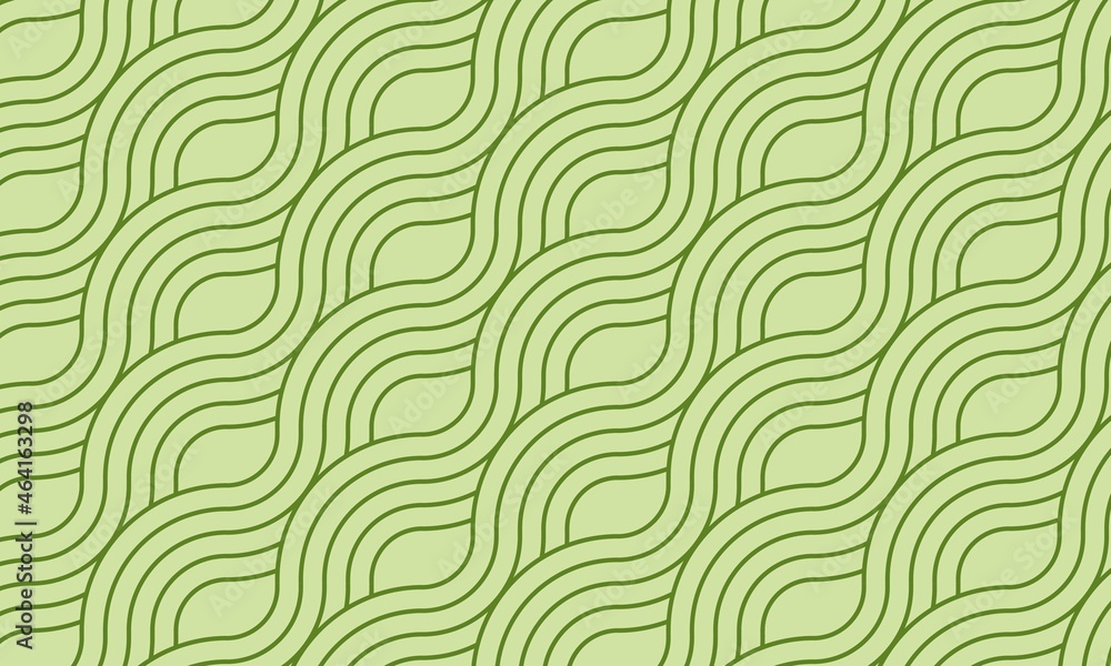Fototapeta premium Smooth Zig Zag Geometric Pattern Dark Lines On Light Green Background