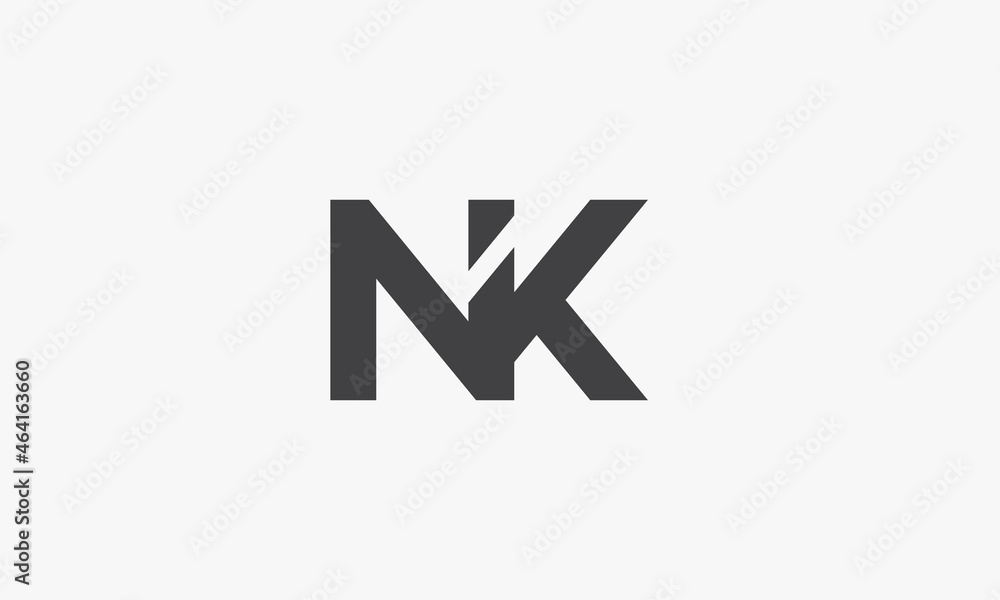 NK letter logo isolated on white background. NK letter logo isolated on white background.