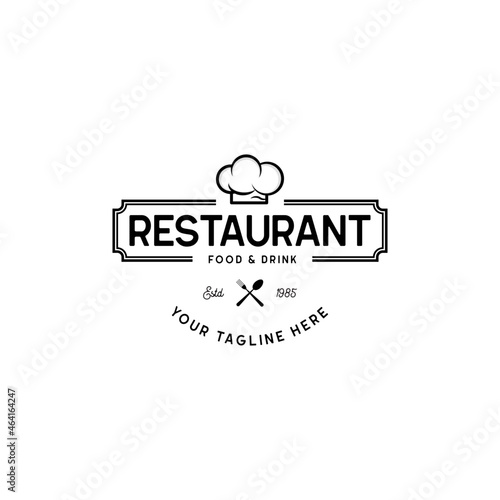 Vintage restaurant logo. Restaurant badge, Vector emblem template