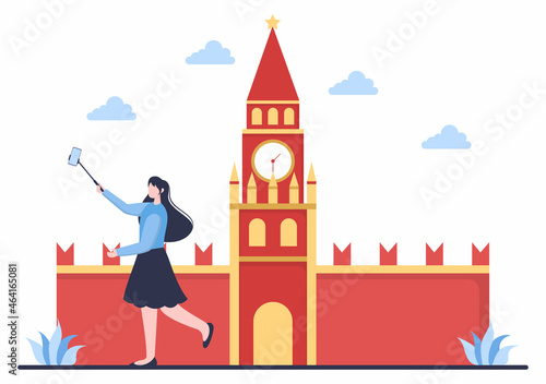 Travel to Russia Background Vector Illustration. Time to Visit the Icon Landmarks of these World Famous Tourist Attractions of the Country