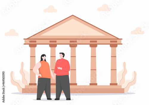Travel to Greece Background Vector Illustration. Time to Visit the Icon Landmarks of these World Famous Tourist Attractions of the Country