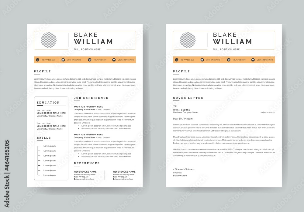Resume Template White Color Background Element Resume Template White Color Background Element