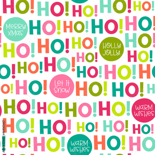 Colorful fun typography seamless pattern for christmas and new year background. 