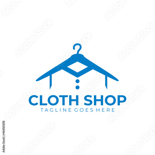 Cloth shop logo ,combination shirt and hanger 
