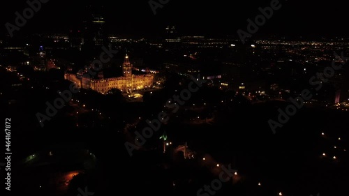 Aerial view of parlement de quebec at night photo