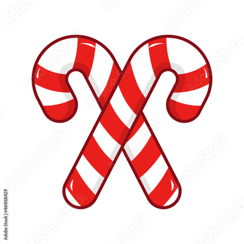 Sweet walking sticks caramel. Two candy sticks. Crossed candy canes. Two christmas canes icon