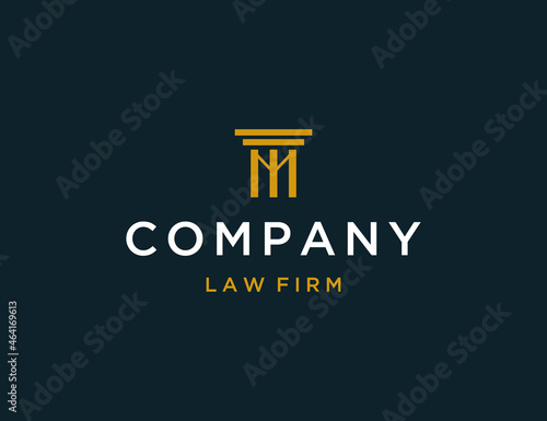 Luxury letter M law firm logo company