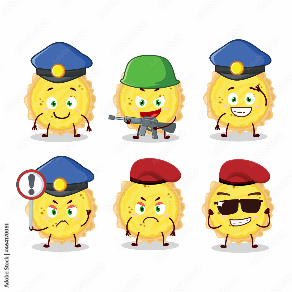 A dedicated Police officer of cheese tart mascot design style A dedicated Police officer of cheese tart mascot design style
