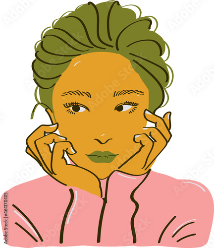 Illustration of a woman pose