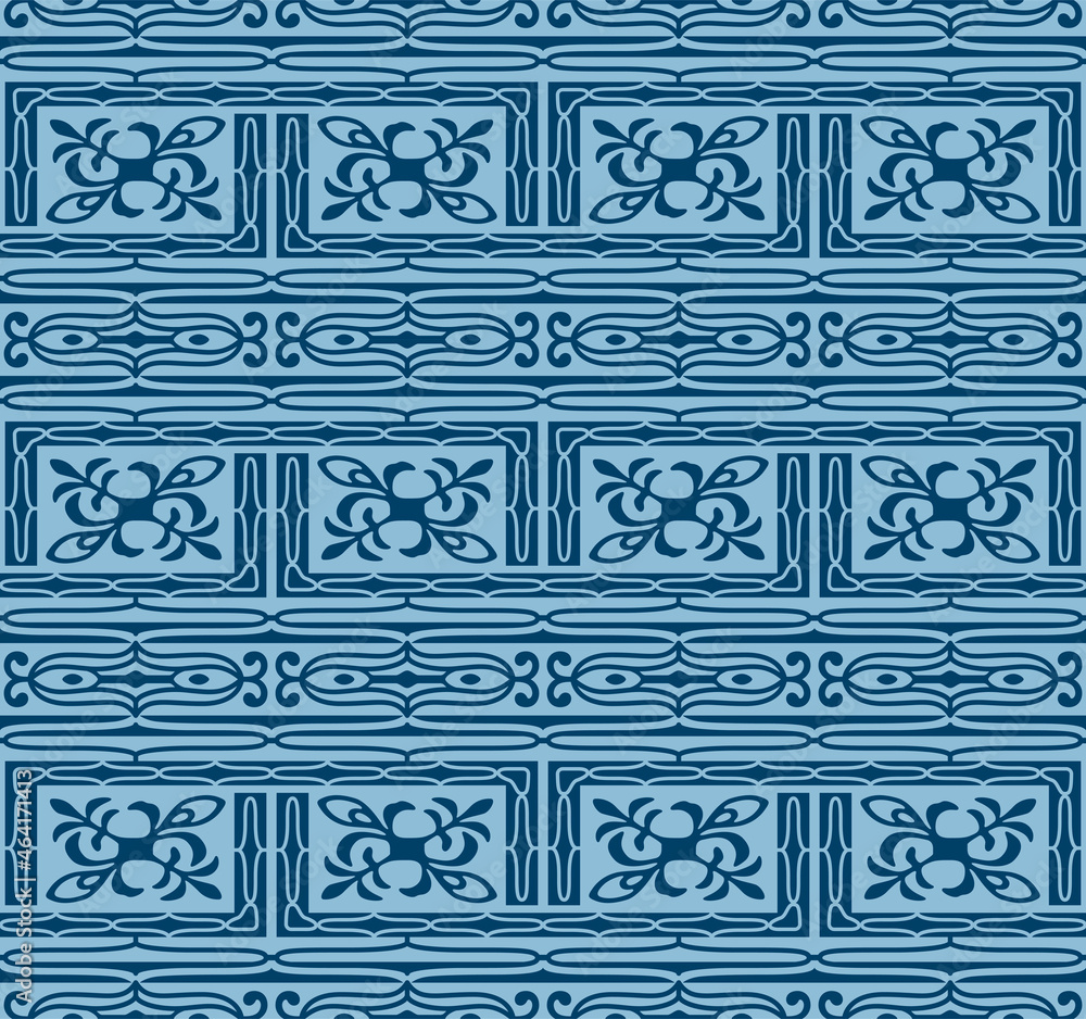 Obraz premium Japanese Tribal Art Brick Vector Seamless Pattern