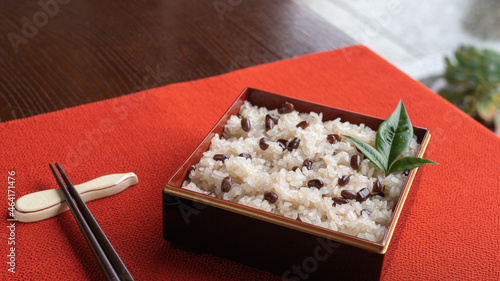 日本のお祝い。赤飯。”Festive red rice” photo