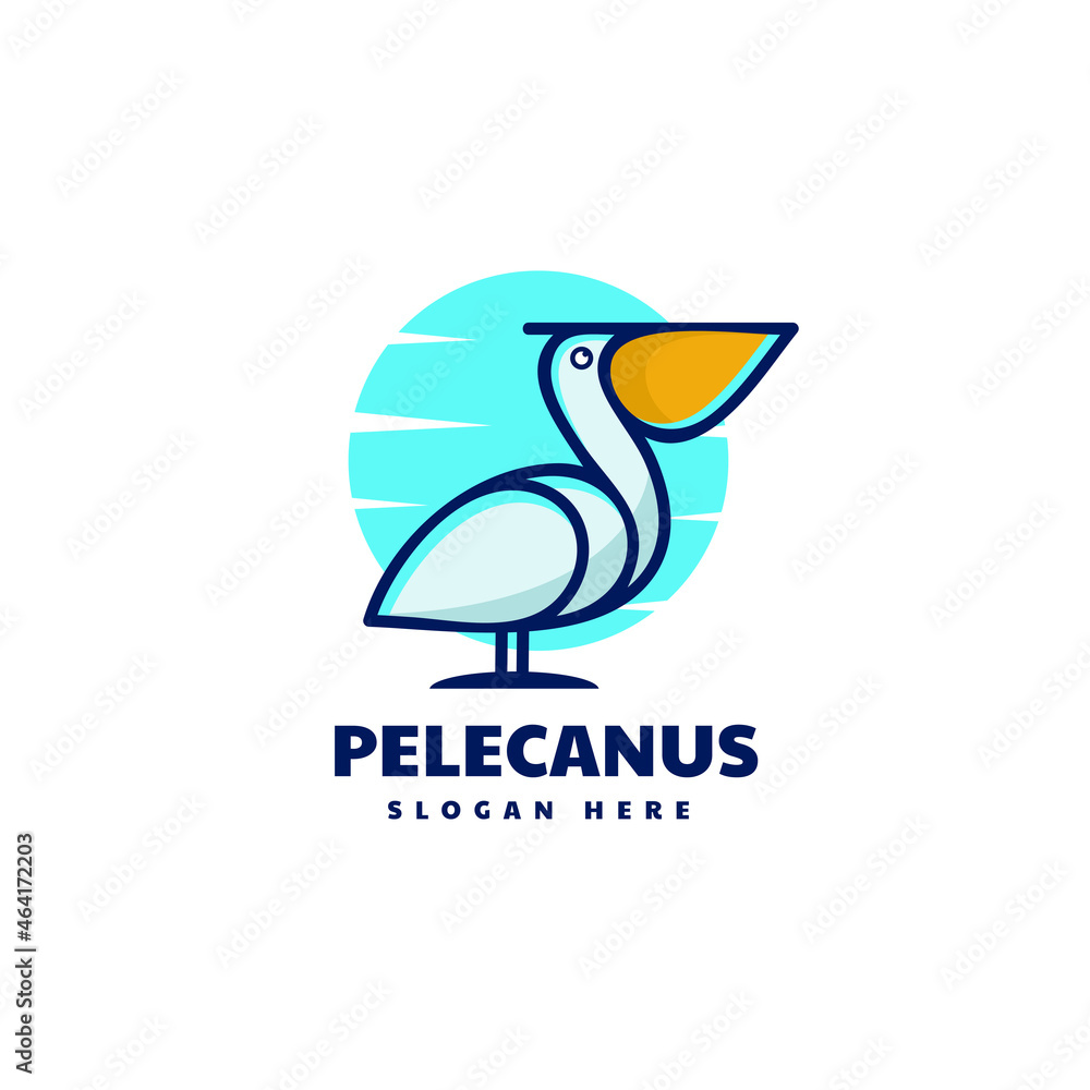 Vector Logo Illustration Pelican Simple Mascot Style. Vector Logo Illustration Pelican Simple Mascot Style.
